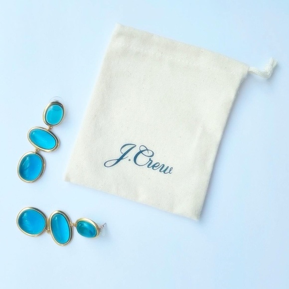 J. CREW GLASS CAB TRIPLE-DROP EARRINGS - Picture 2 of 8